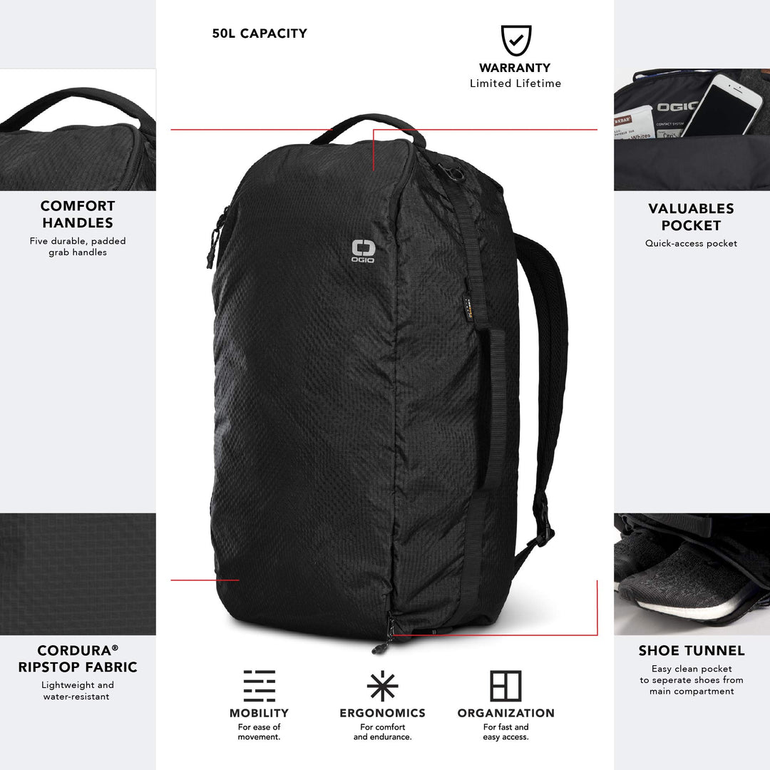 Reisetasche mit Rucksackfunktion 50 L Ripstop-Cordura wasserabweisend - Bild 5