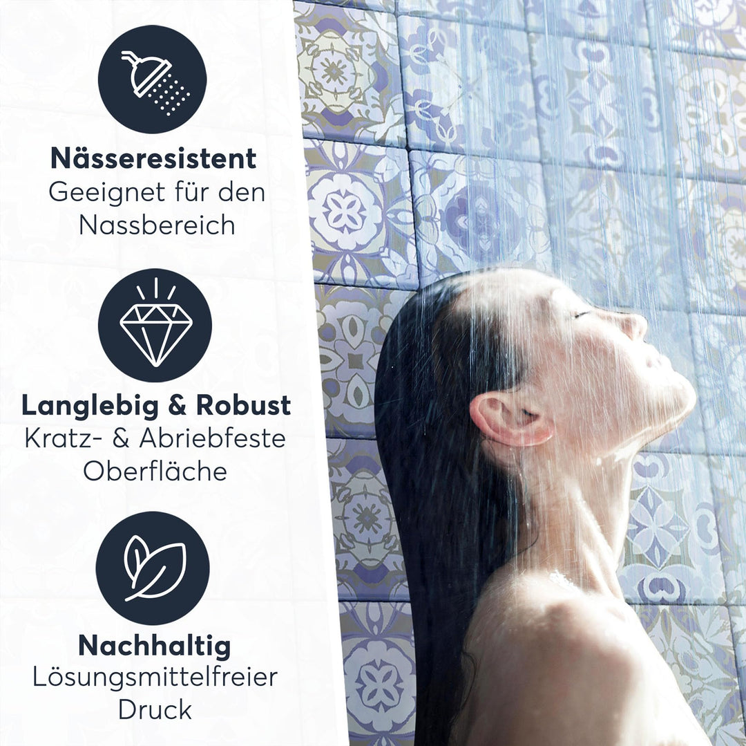 Fliesensticker Mosaik Vinyl selbstklebend 10x10 cm 36-teilig Bad Küche - Bild 5