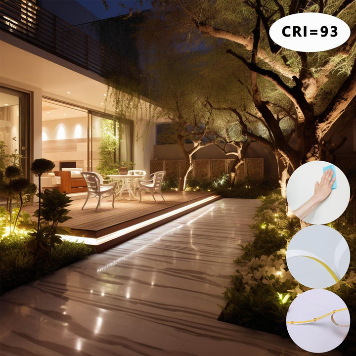 COB LED Streifen 20m warmweiss IP65 wasserdicht 24V mit Netzteil - Bild 4