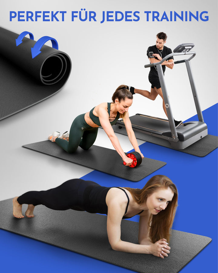 Bodenschutzmatte Fitnessgeräte 200x90cm 8mm rutschfest schwarz - Bild 6