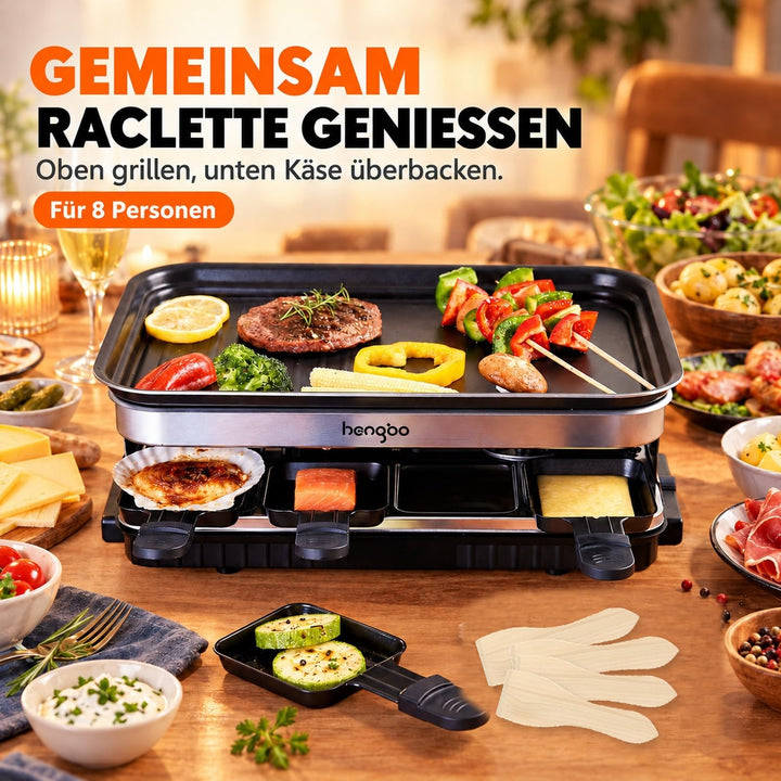 Raclette Grill 8 Pfännchen Antihaft 1500W für 4-8 Personen - Bild 7
