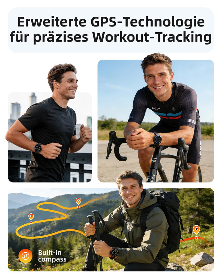 Smartwatch mit GPS und Schwimmtracking 5 ATM wasserdicht AMOLED - Bild 10