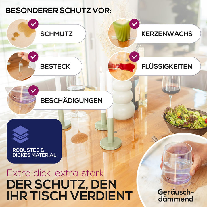 Tischdecke transparent 90x180 cm PVC 2 mm mit V-Kante - Bild 2