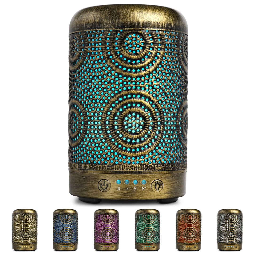 Aroma Diffuser Metall 100ml mit 7 LED-Farben und Timer