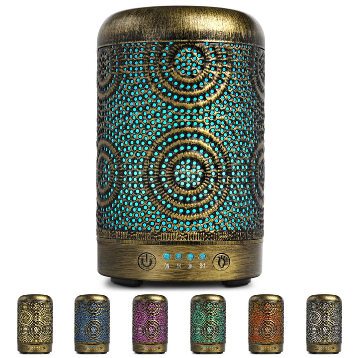 Aroma Diffuser Metall 100ml mit 7 LED-Farben und Timer