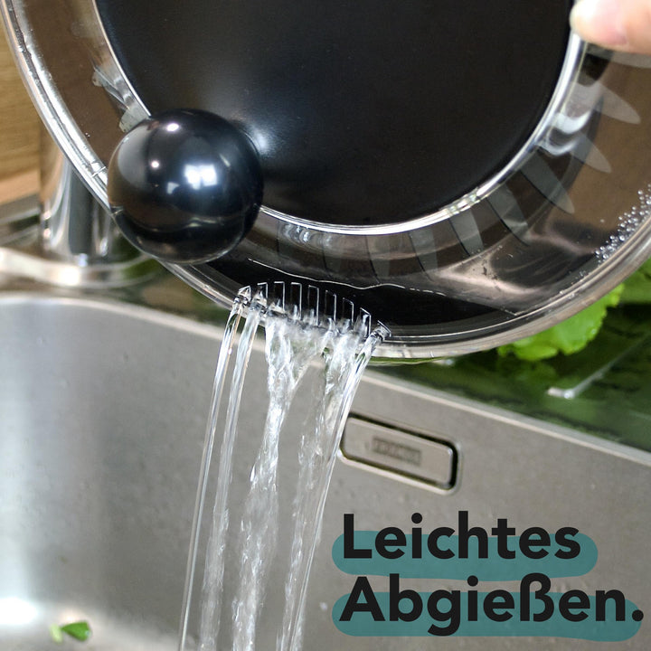 Salatschleuder Edelstahl 4,5 L mit Gemüsehobel 5 Klingen - Bild 8