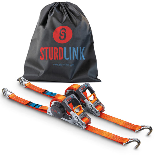 Spanngurt Set 2x mit Automatikaufroller 35mm 5m J-Haken 1000kg