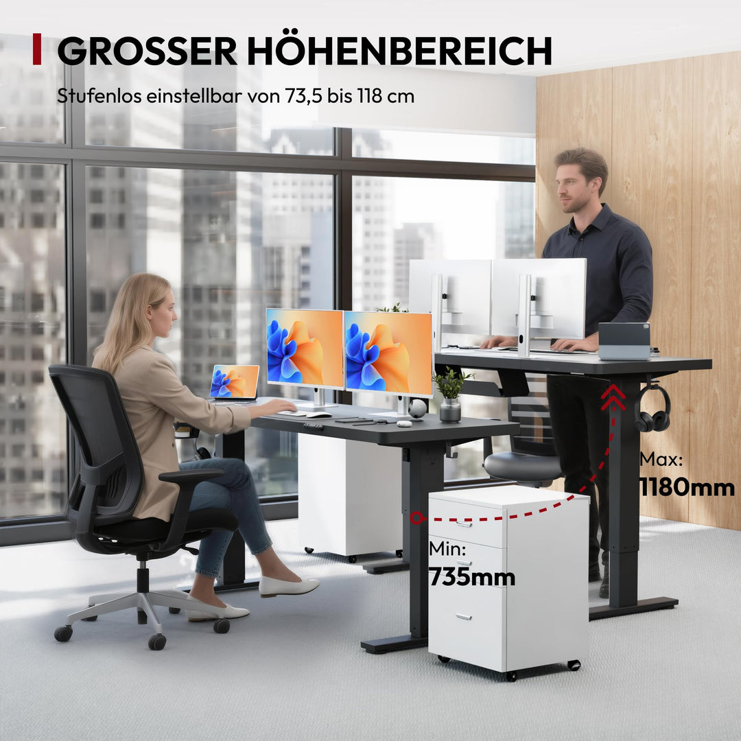 Höhenverstellbarer Schreibtisch 160x60 cm mit Memory-Funktion - Bild 8