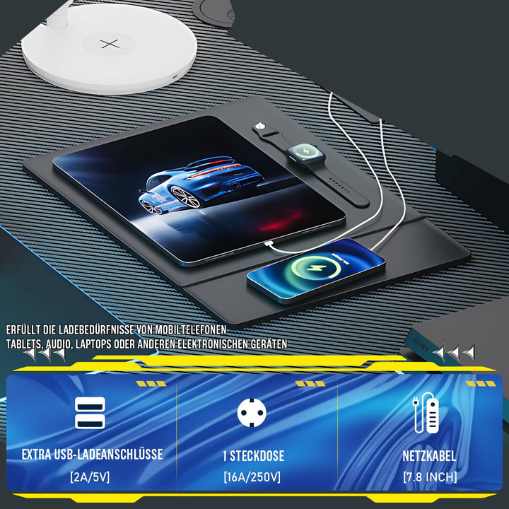 Gaming Schreibtisch L-Form 120x80cm mit Steckdose und USB-Anschluss - Bild 3
