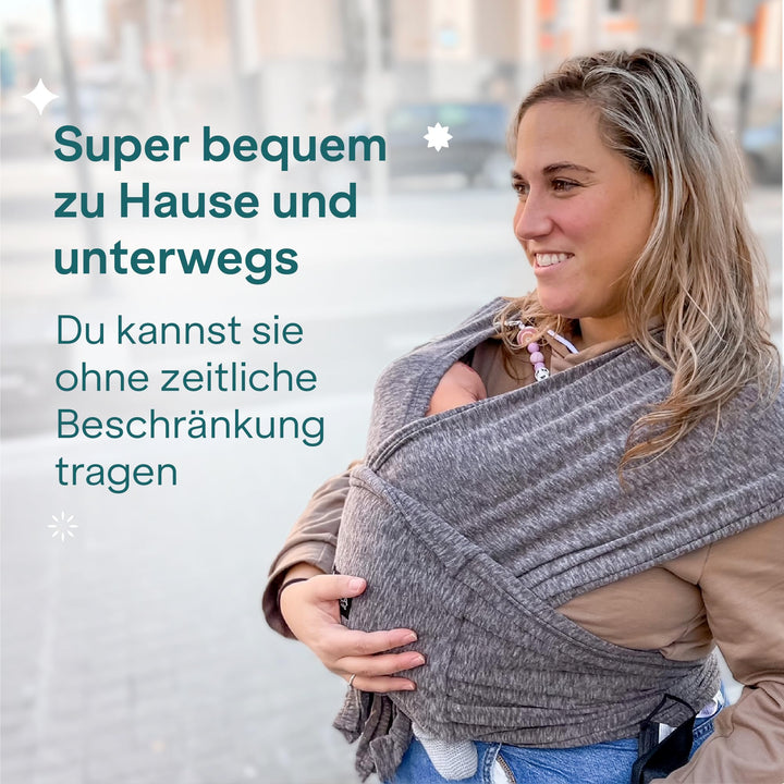 Tragetuch Neugeborene mit Ringverschluss anthrazit bis 9 kg - Bild 9
