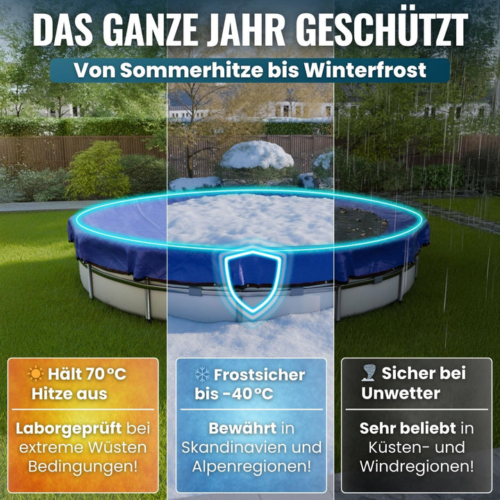 Pool-Abdeckplane rund 550 cm, 200g/m² UV-beständig, 2-in-1 Solar/Kühl - Bild 4