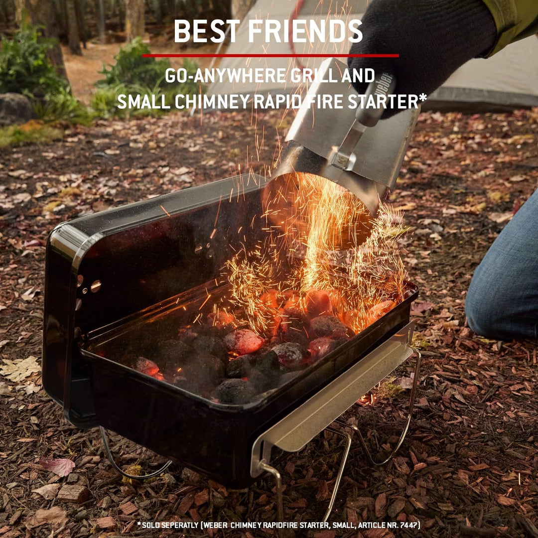 Holzkohlegrill klappbar für Camping 47x24cm Stahl porzellanemailliert - Bild 11