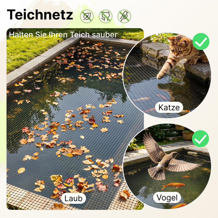Vogelschutznetz Garten 2x20m Maschenweite 15mm mit Kabelbindern - Bild 5