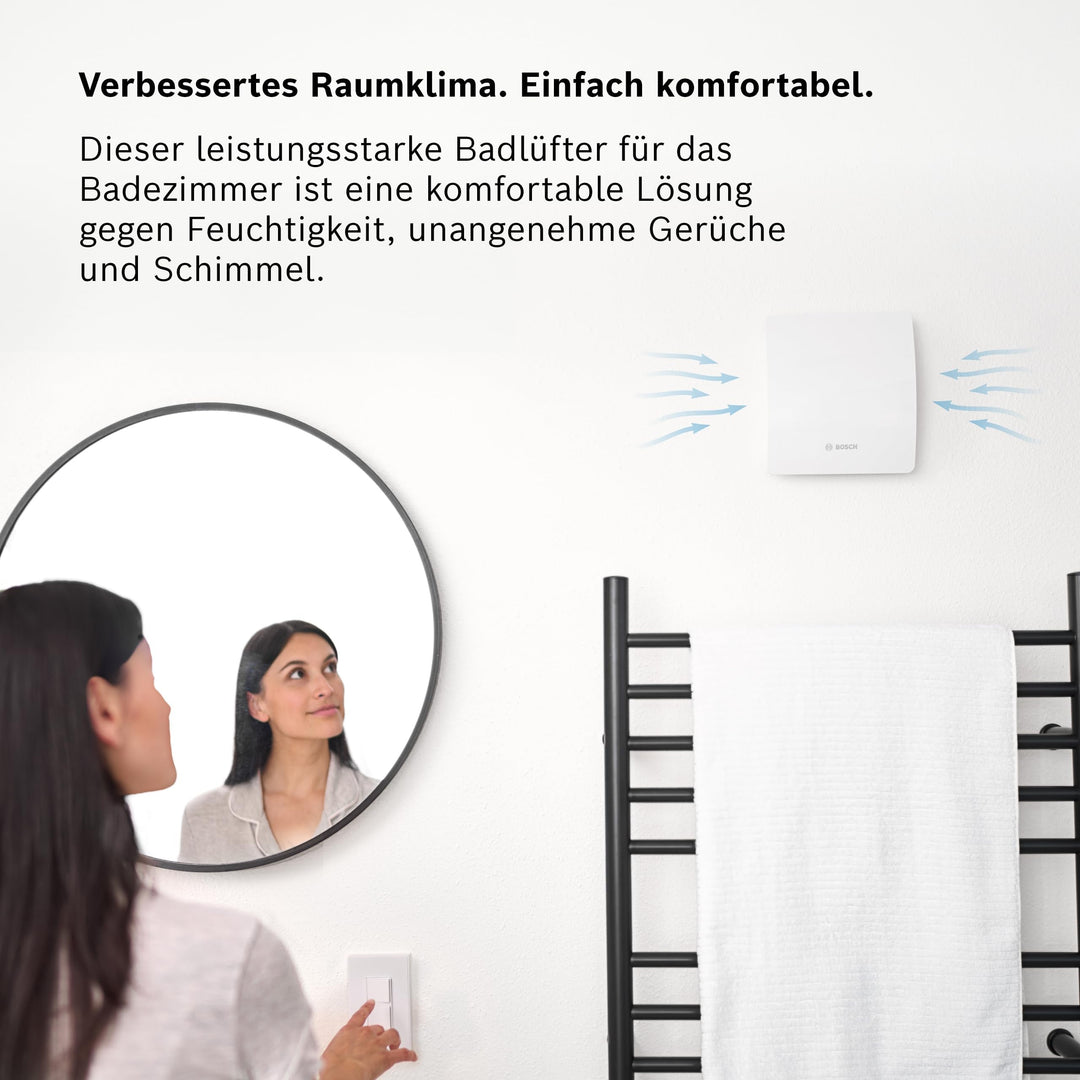 Badlüfter 100 mm mit Feuchtigkeitssensor und Nachlaufzeit - Bild 2
