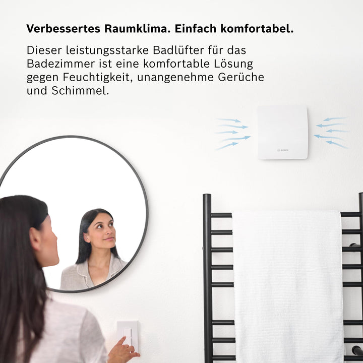 Badlüfter 100 mm mit Lichtschalter-Steuerung und Rückschlagventil - Bild 2