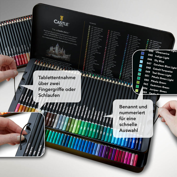 Buntstifte Set 120 Farben weicher Kern in Blechbox für Künstler - Bild 2