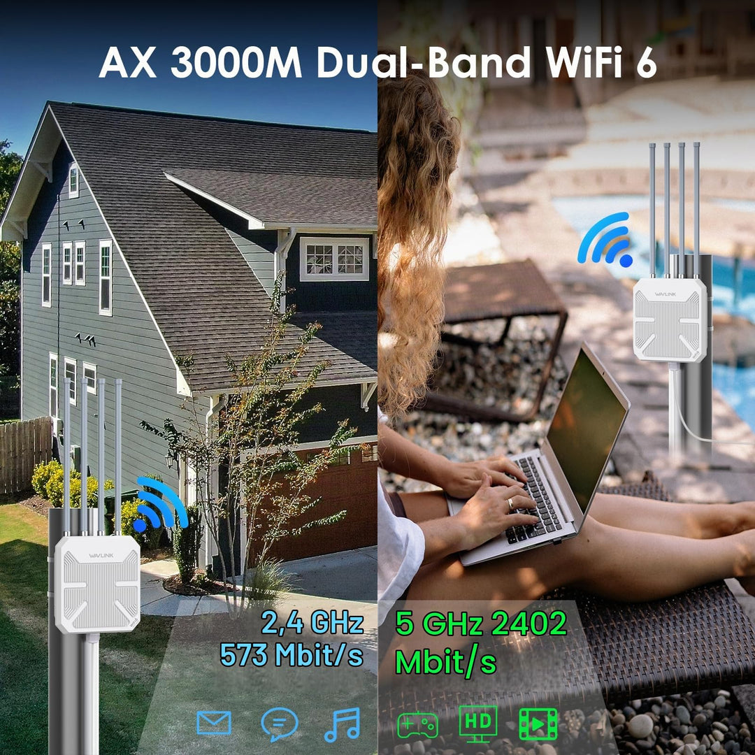 Outdoor WLAN Repeater WiFi 6 AX3000 IP67 PoE bis 1 km Reichweite - Bild 2