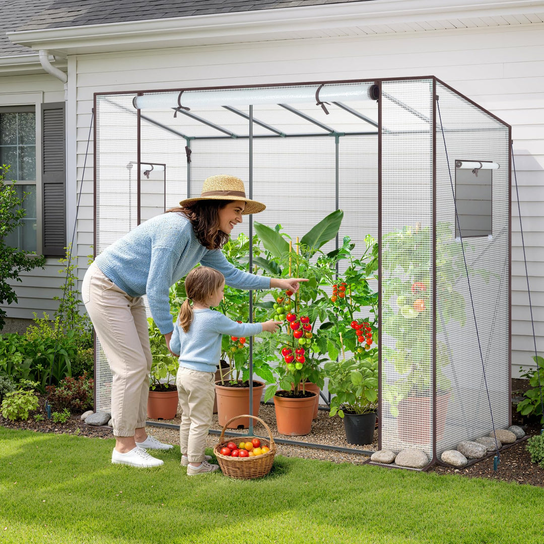 Foliengewächshaus begehbar PE-Abdeckung 200x77x170 cm für Garten - Bild 2