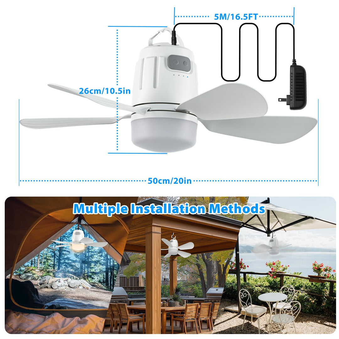 Deckenventilator mit LED-Beleuchtung 50cm 4 Stufen Fernbedienung - Bild 5
