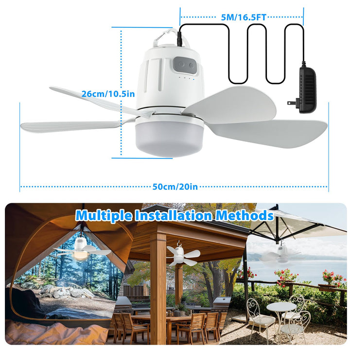 Deckenventilator mit LED-Beleuchtung 50cm 4 Stufen Fernbedienung - Bild 5