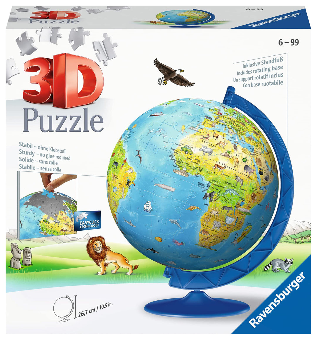 3D Kugelpuzzle Globus 180 Teile mit Ständer ab 6 Jahren - Bild 2
