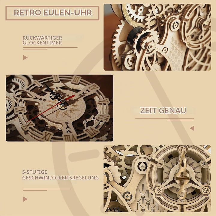Holzmodell Tischuhr Eule mit Timer &amp; Klingel 161 Teile ab 14J - Bild 3