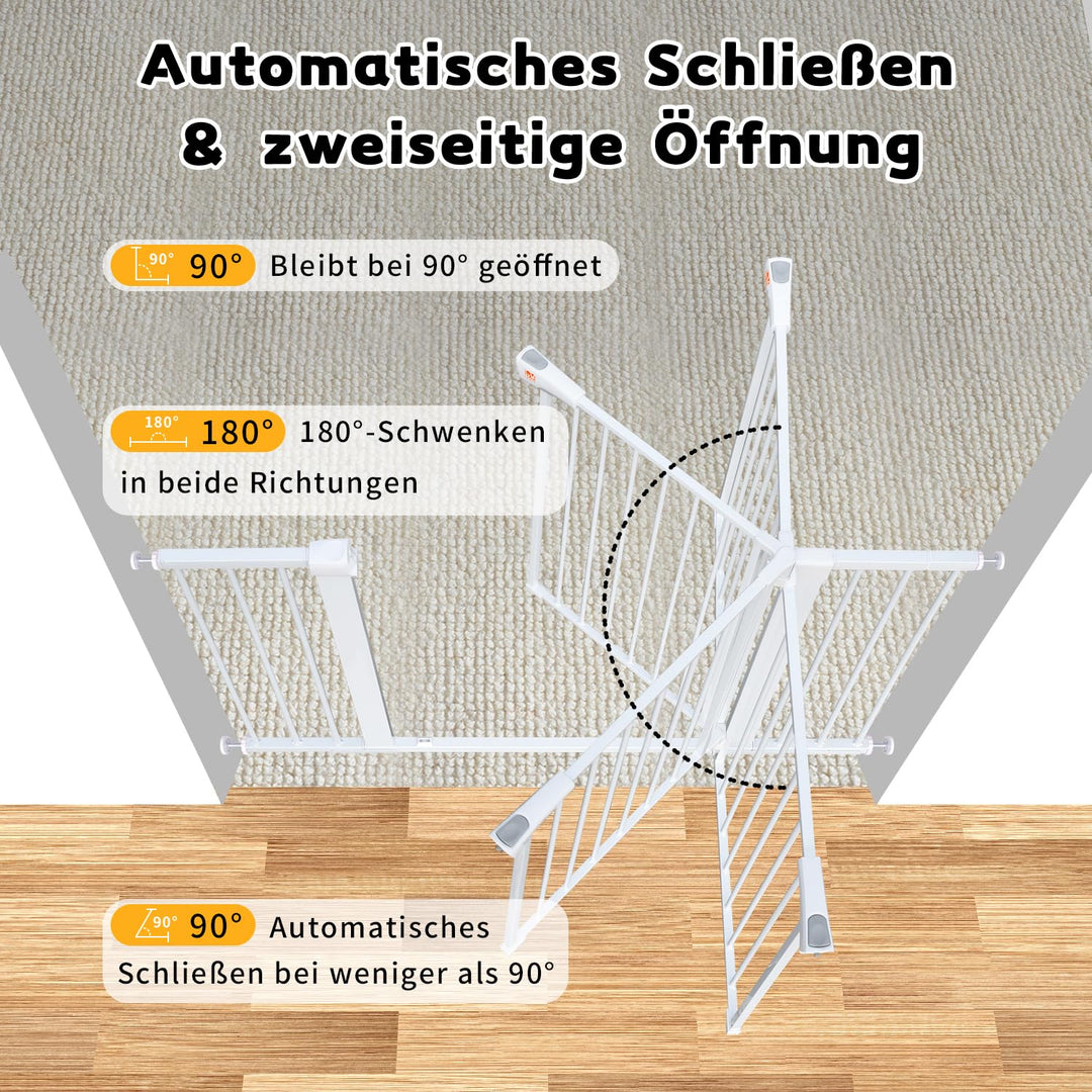 Treppenschutzgitter ohne Bohren 92 cm hoch, 75-124 cm breit, Stahl - Bild 6