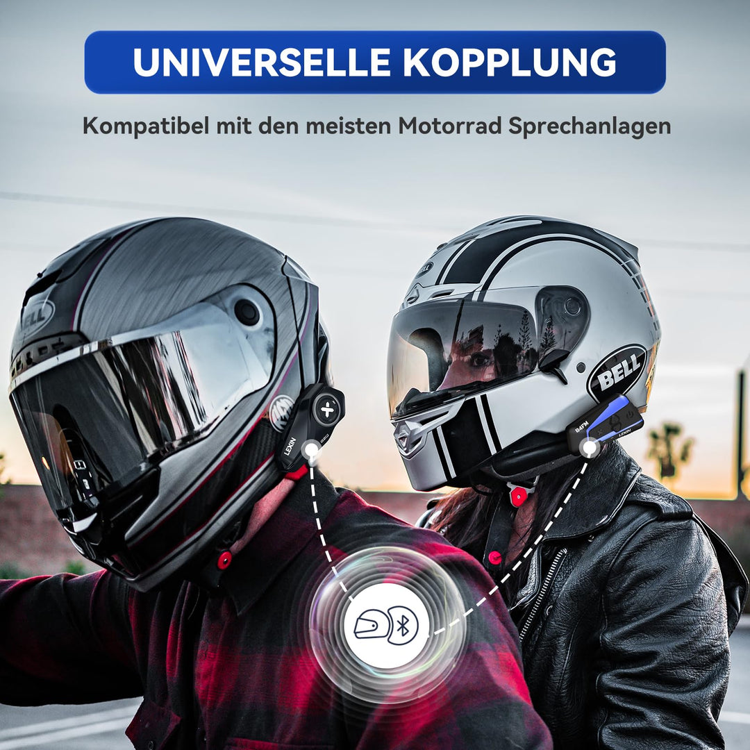 Motorrad Bluetooth Headset 6-Wege 1000m Reichweite IP67 Doppelpack - Bild 6