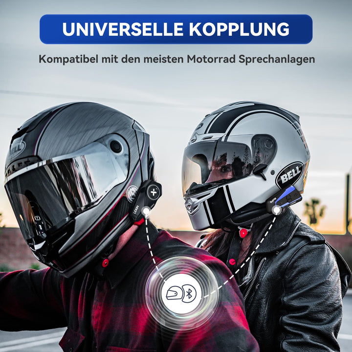 Motorrad Bluetooth Headset 6-Wege 1000m Reichweite IP67 Doppelpack - Bild 6