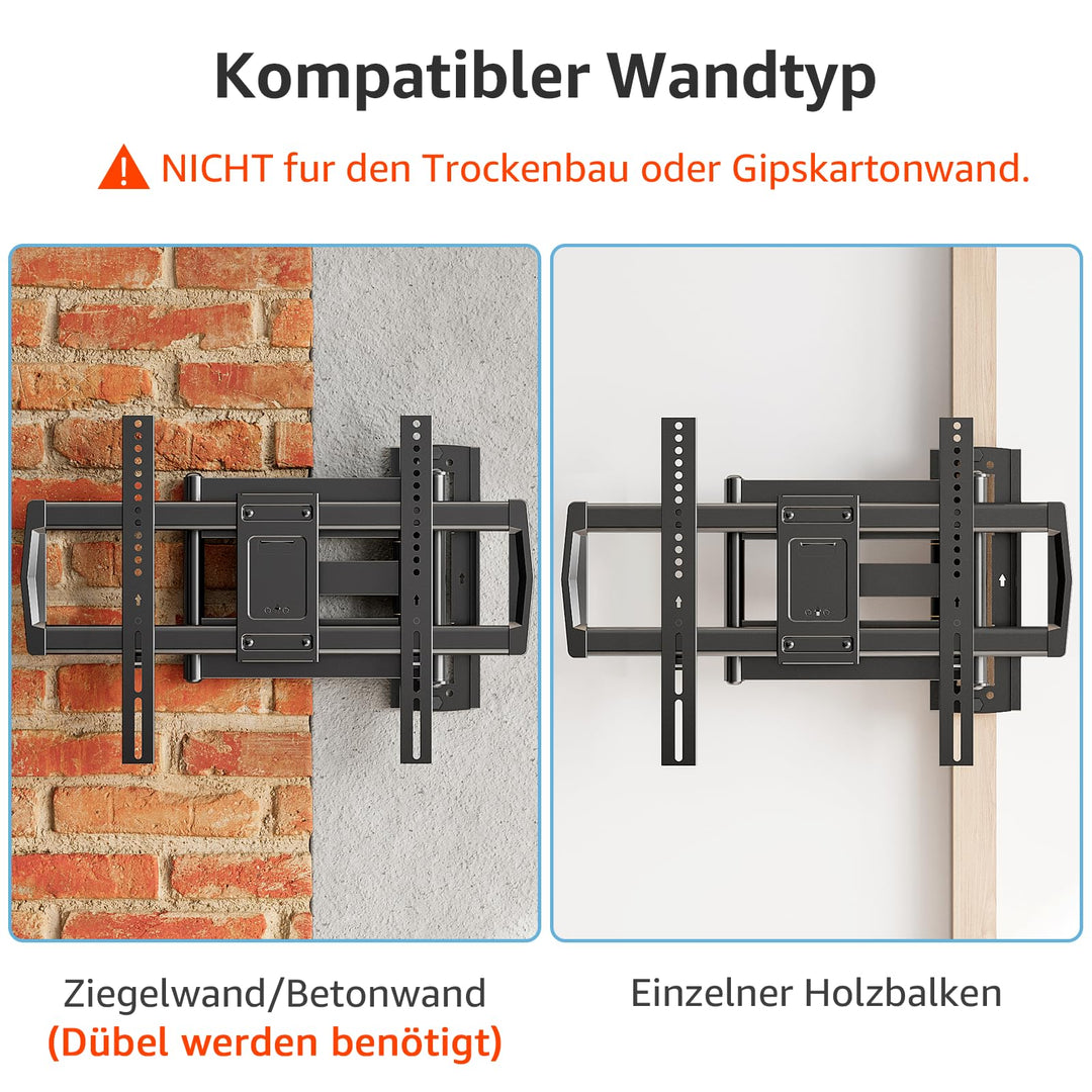 TV Wandhalterung Langarm 962mm schwenkbar für 42–75 Zoll bis 45kg - Bild 9