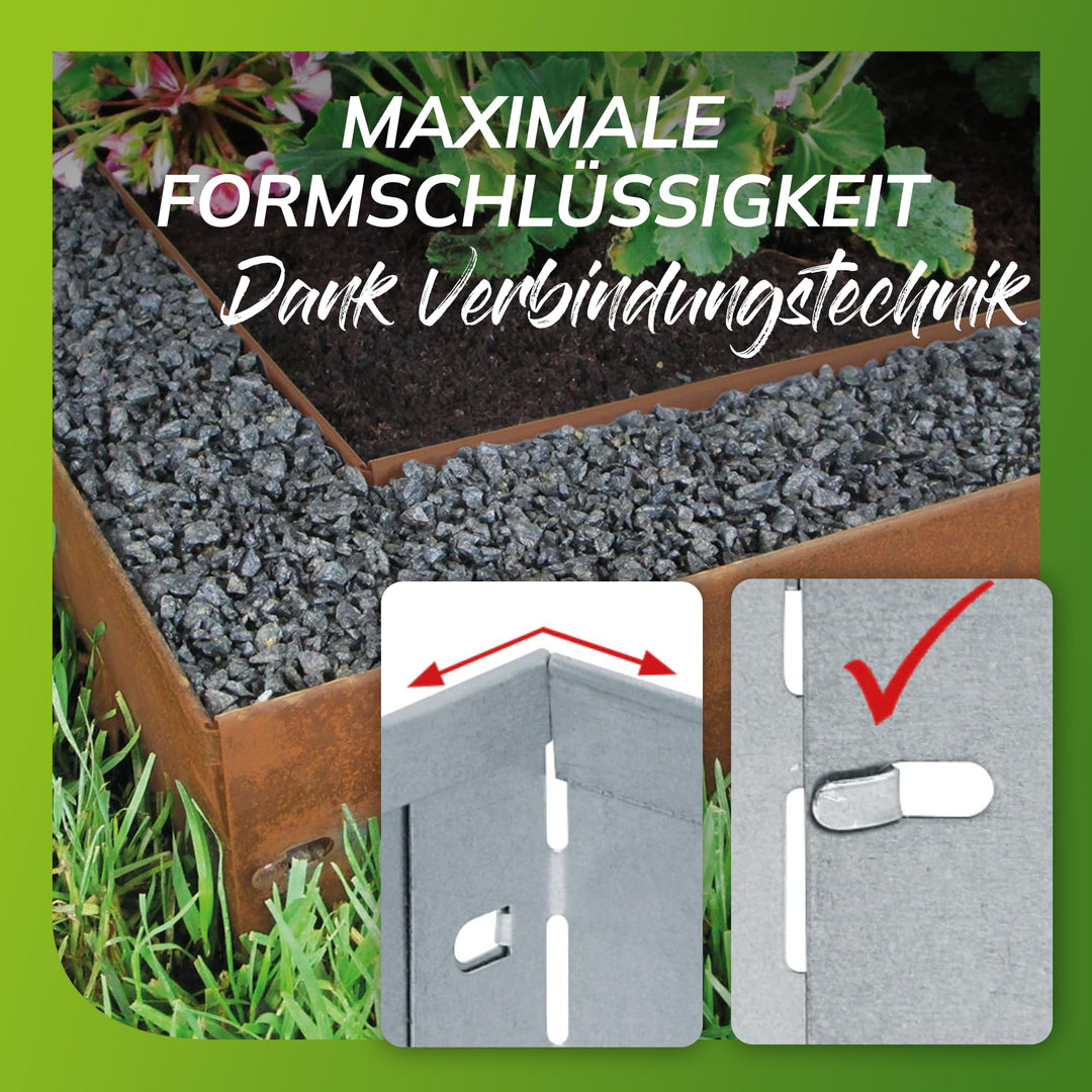 Rasenkante Cortenstahl mit Rostpatina 118x20 cm 15er-Set - Bild 5