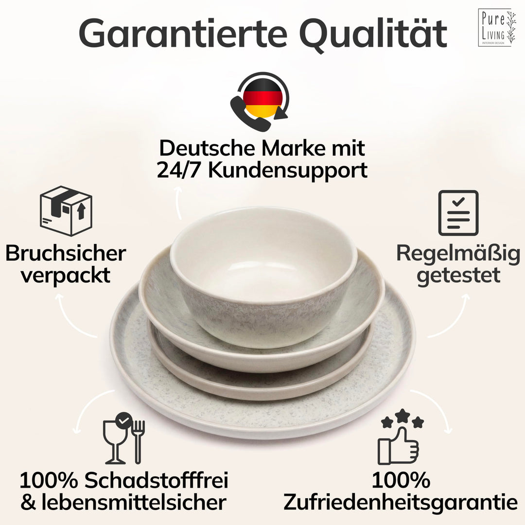 Steingut Geschirrset 24-teilig für 6 Personen Mediterranean Beige - Bild 6