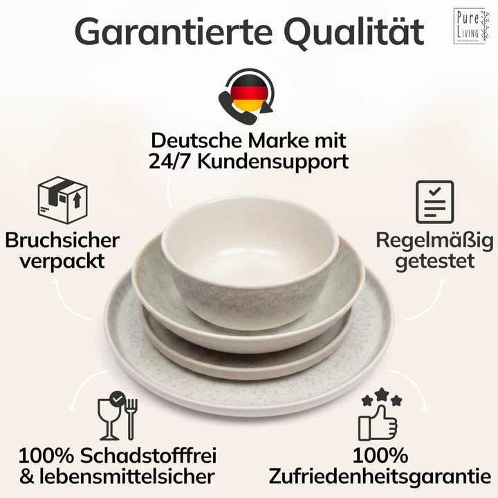 Steingut Geschirrset 24-teilig für 6 Personen Mediterranean Beige - Bild 6