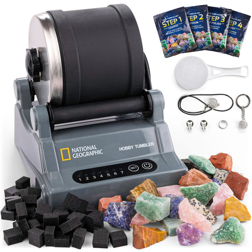 Steintrommel Hobby-Set mit GemFoam-Politur und 227g Rohedelsteinen