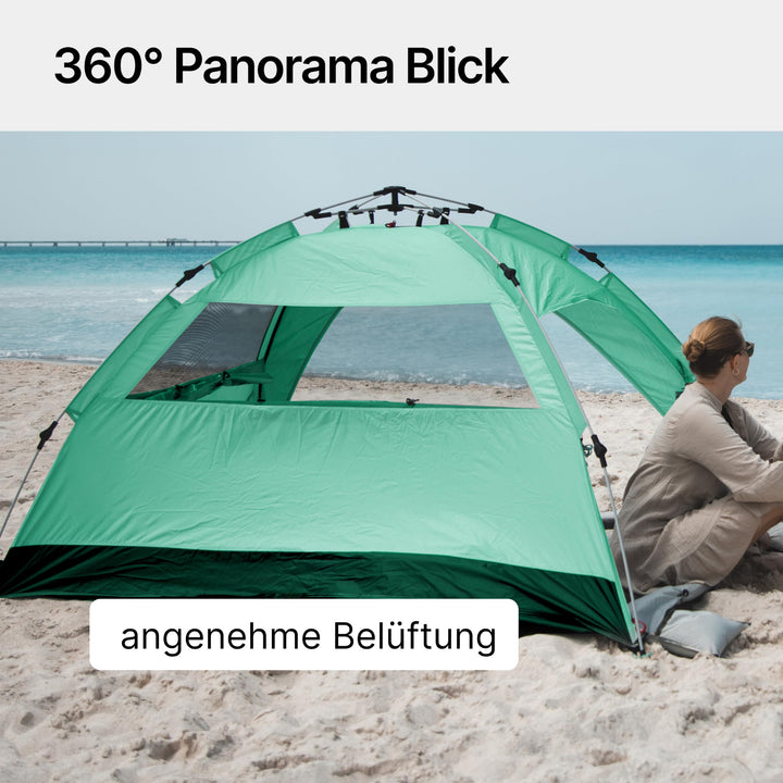 Strandmuschel Pop-Up UV80 für 2 Personen mit Windschutz mintgrün - Bild 8
