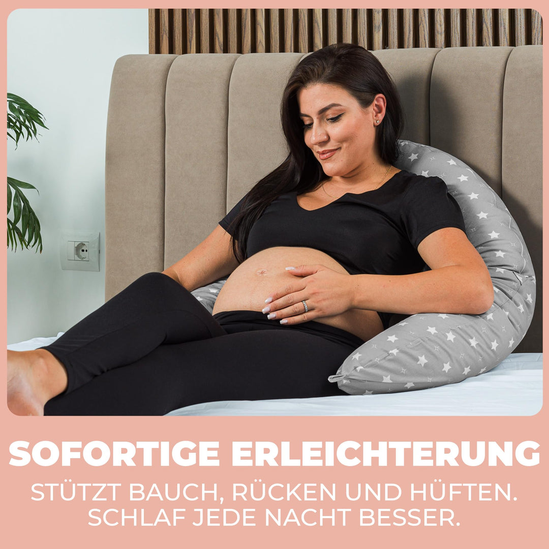 Stillkissen XXL 200x70cm Baumwolle Seitenschläfer Schwangerschaft - Bild 2