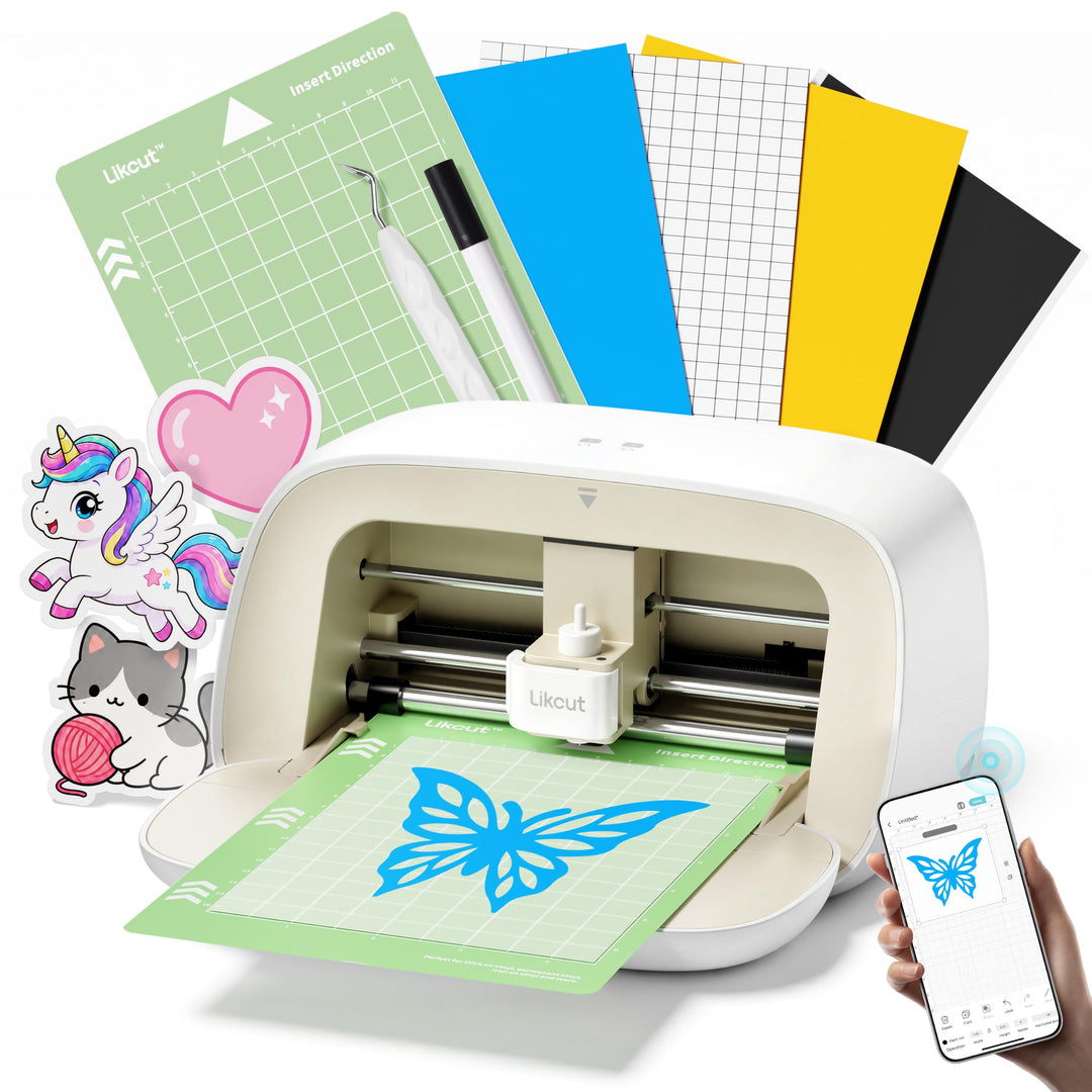 Schneideplotter Mini mit Bluetooth, USB, Einsteiger-Set, beige