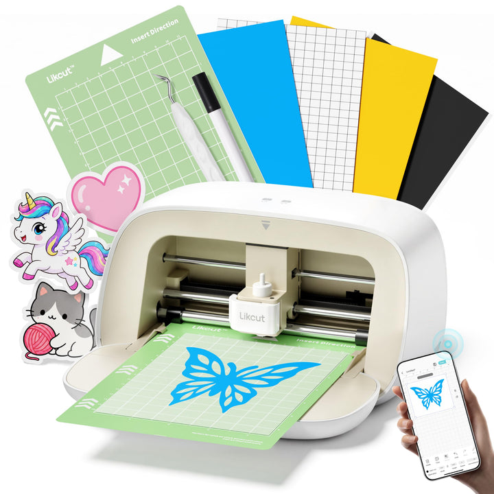 Schneideplotter Mini mit Bluetooth, USB, Einsteiger-Set, beige