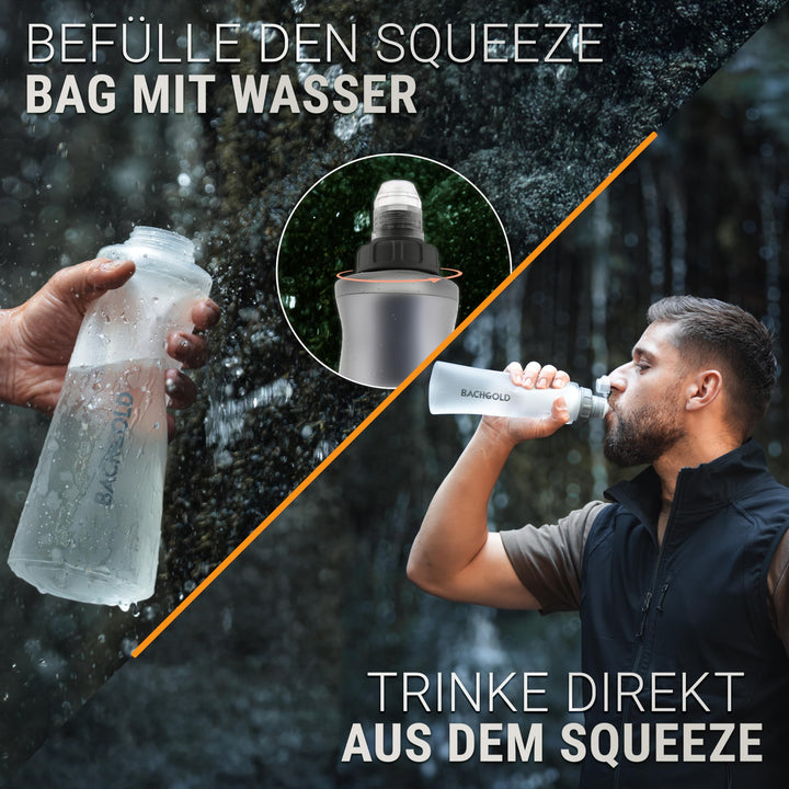 Outdoor Wasserfilter Squeeze 1000 ml mit Virenfilter 99,99 % - Bild 2