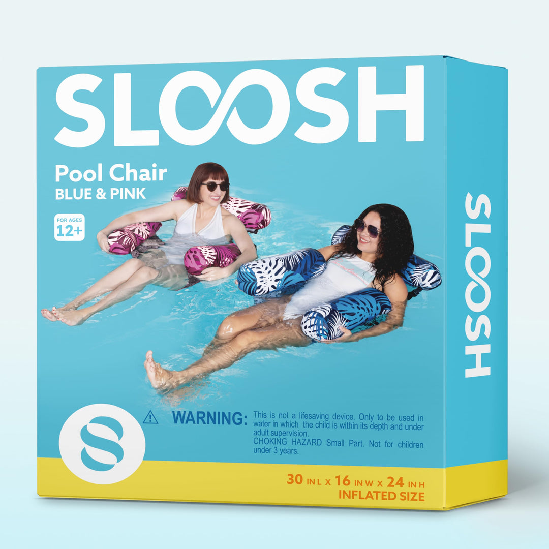 Aufblasbarer Pool-Schwimmsessel 2er-Set 76x41x61 cm Blau/Rosa - Bild 9