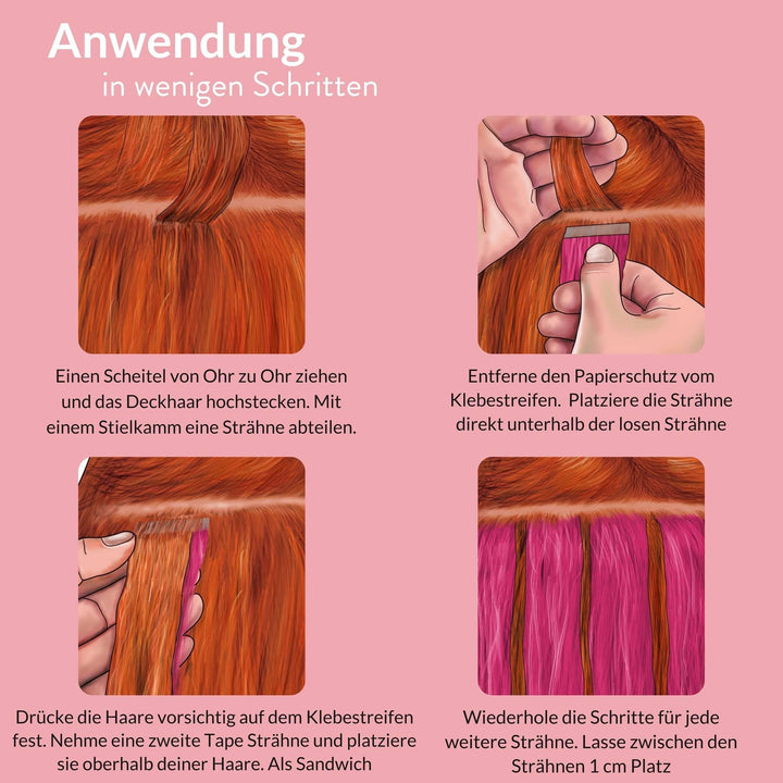 Tape Extensions Echthaar glatt 60cm Dunkelblond 10 Strähnen 25g - Bild 4