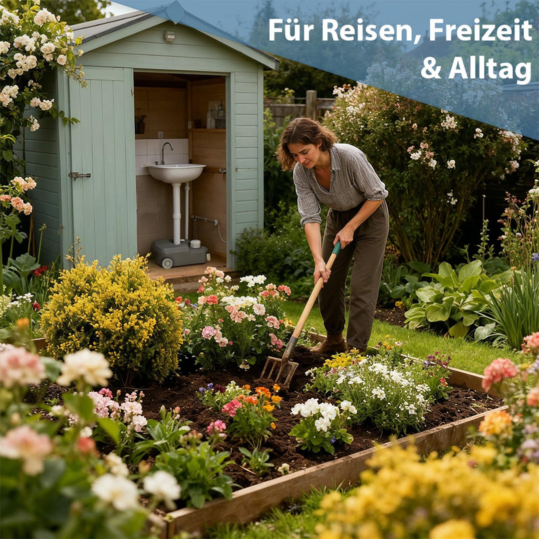 Camping Waschstation 21 L mit Fusspumpe, Seifenspender und Handtuchhalter - Bild 6