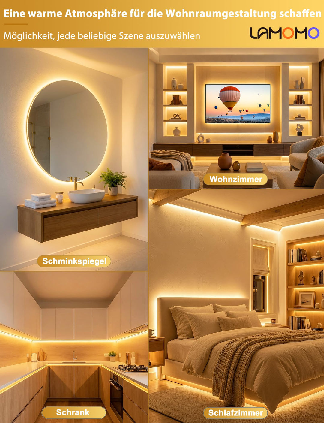 COB LED Streifen 10m Warmweiss Dimmbar IP65 mit Fernbedienung - Bild 5