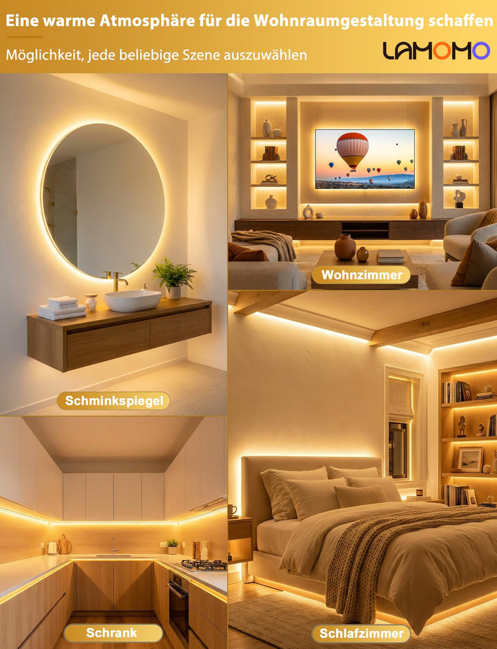 COB LED Streifen 10m Warmweiss Dimmbar IP65 mit Fernbedienung - Bild 5