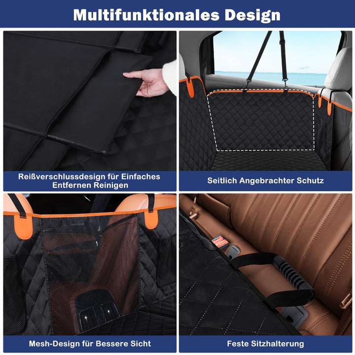 Hundedecke Auto Rücksitz wasserdicht mit Mesh-Fenster 132x63cm - Bild 4
