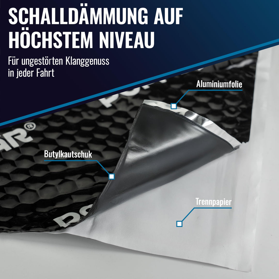 Alubutyl Dämmmatte Auto selbstklebend 2mm 2m² gegen Vibrationen - Bild 3