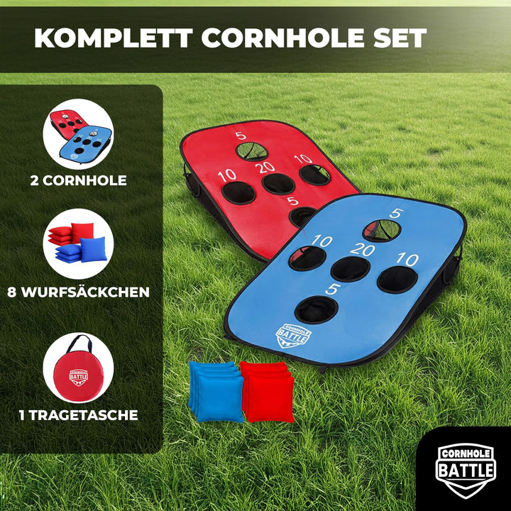 Cornhole Wurfspiel faltbar Stoff 2 Boards + 8 Wurfsäcke Garten - Bild 2