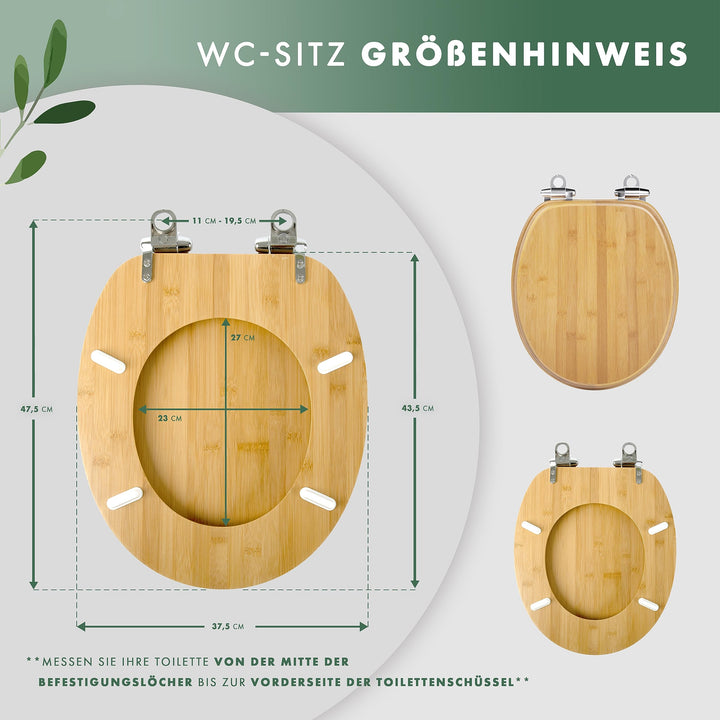 WC Sitz Bambus oval mit Absenkautomatik &amp; Quick-Release - Bild 4