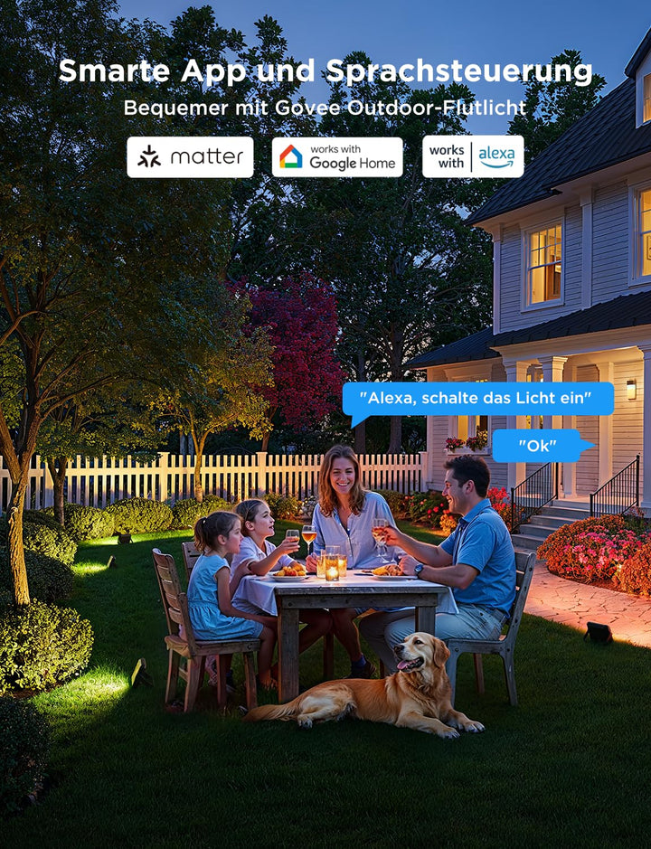 LED Flutlicht Aussen RGBIC 48W 4er-Set IP66 Smart WiFi Alexa - Bild 5