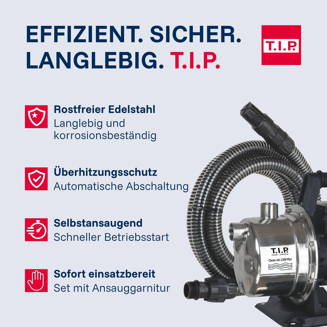 Gartenpumpe Edelstahl selbstansaugend 4.400 l/h 5,0 bar 1.200W - Bild 5
